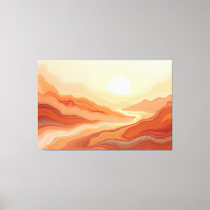 Impressão Em Tela Miragem do Deserto – Terra Quente Fluido 60"x40" A