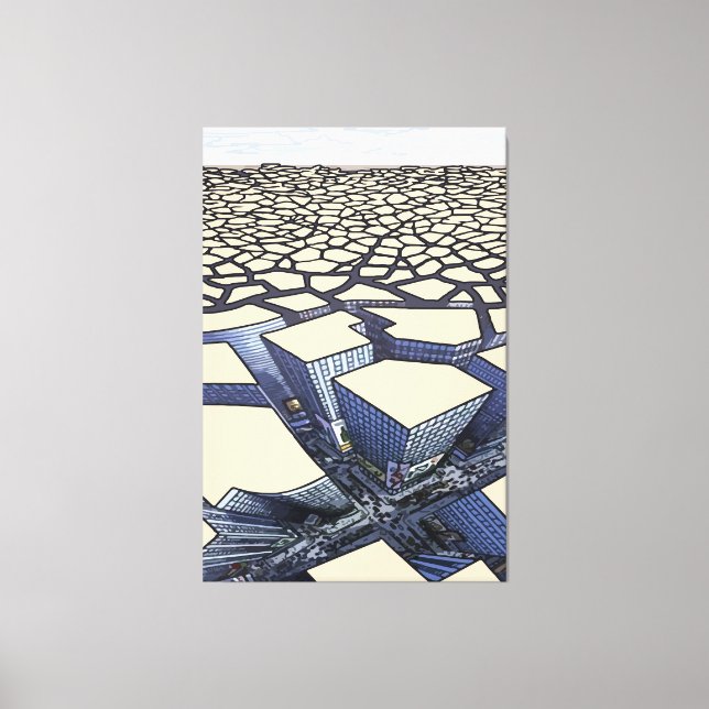 Impressão Em Tela Miragem Urbana: Desfiladeiros Concretos nas Terras (Frente)