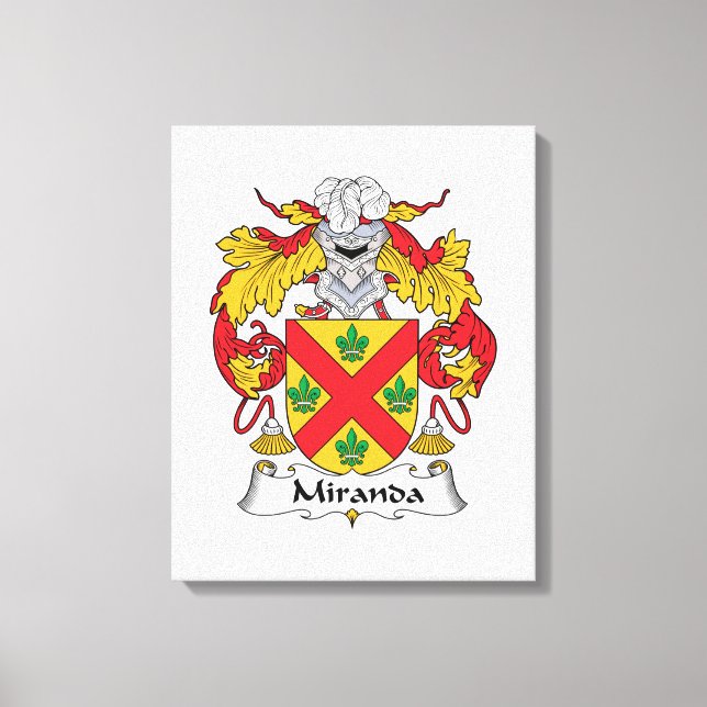 Impressão Em Tela Miranda Family Crest (Frente)