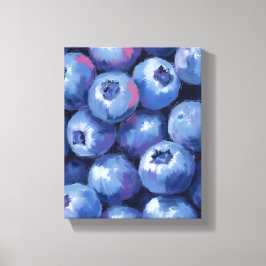 Impressão Em Tela Mirtilos | Fruta Pintada a Aquarela