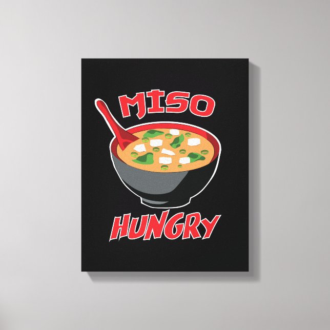 Impressão Em Tela Miso Hungry Funny Comida Kawaii (Frente)