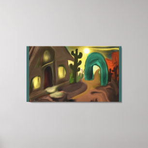 Impressão Em Tela Missão Espanhola de Arte Abstrato a Sudoeste