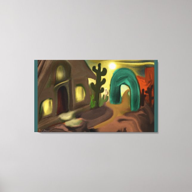 Impressão Em Tela Missão Espanhola de Arte Abstrato a Sudoeste (Frente)