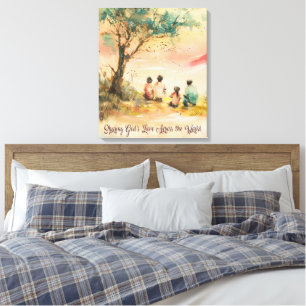 Impressão Em Tela Missões Salesianas Arte em Aquarela