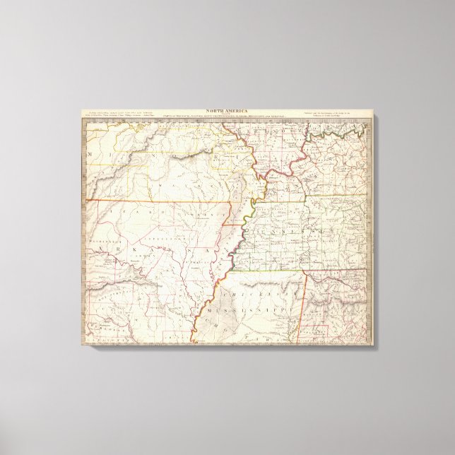 Impressão Em Tela Missouri, Ill, Ky, Tenn, Ala, Miss, Ark (Frente)