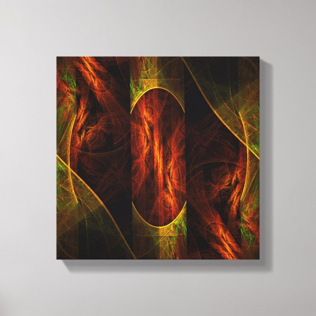 Impressão Em Tela Mística Abstrato da selva preto e branco (Frente)