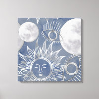 Mística Solar | Lua azul-poeirenta Estrelas dourad