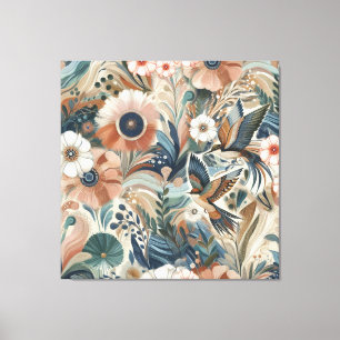 Impressão Em Tela Mistura boêmica de chalé, magenta, roxo em cremes