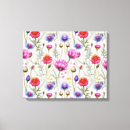 Impressão Em Tela Mistura de Flores Silvestres Premium em Tela Enrol