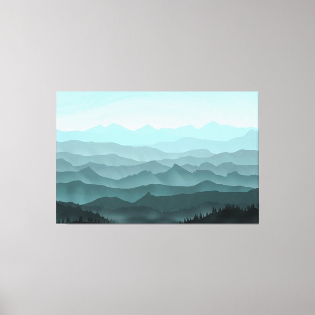 Impressão Em Tela Misty Mountain Layers (Frente)