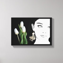 Impressão Em Tela Moça em lágrima de ilustração de brincadeira