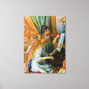 Impressão Em Tela Moças ao Piano por Pierre Renoir