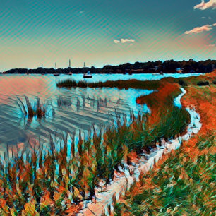 Impressão Em Tela Mod Colour Cape Cod Bay Ocean Caminho Oceânico