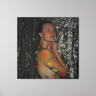 Impressão Em Tela Modelo com pintura corporal
