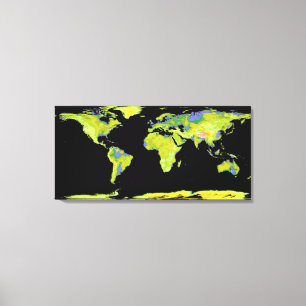 Impressão Em Tela Modelo digital de elevação dos continentes em Ea