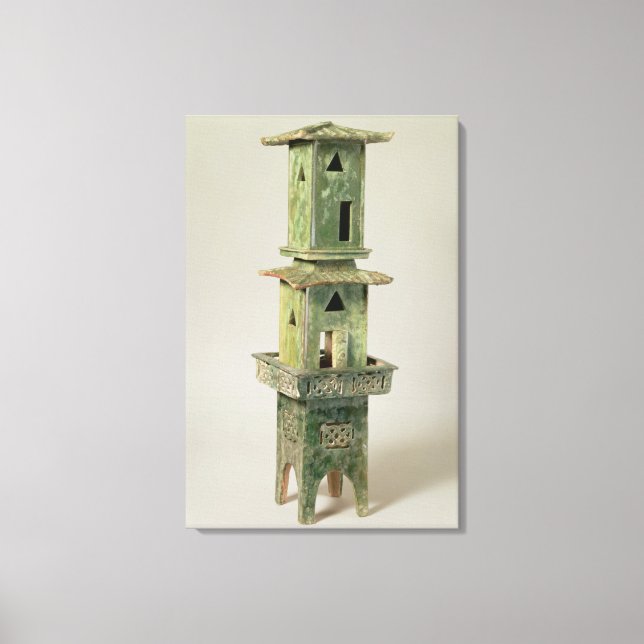 Impressão Em Tela Modelo verde de uma torre (Frente)