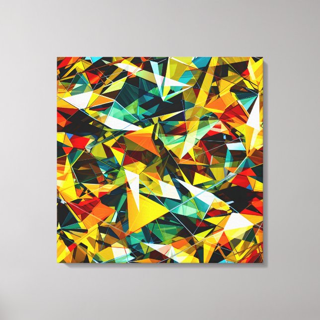 Impressão Em Tela Modern Abstract Geometric Colorful Crystal Glass (Frente)