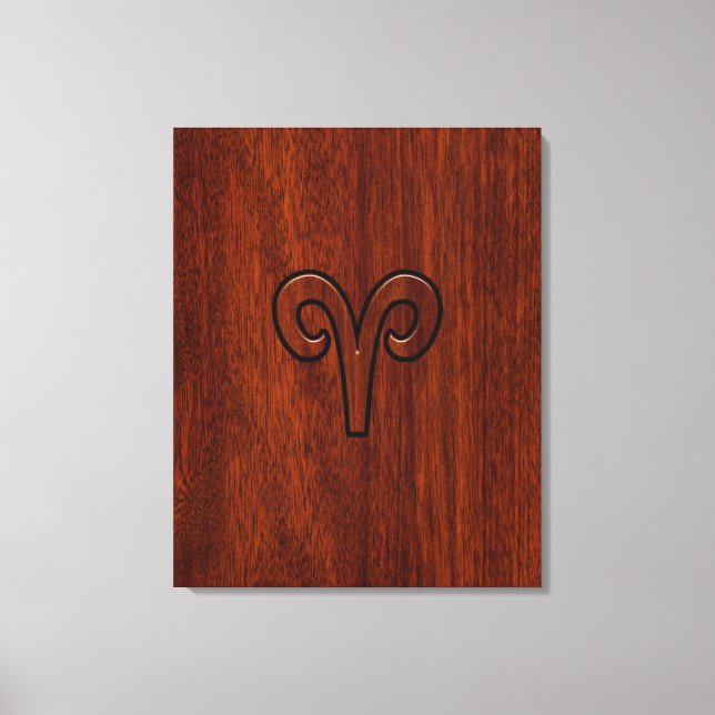 Impressão Em Tela Modern Aries Símbolo Zodiac em Mahogany como impre (Frente)