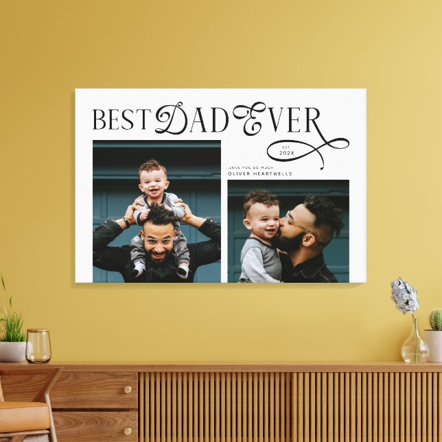 Impressão Em Tela Modern Best Dad Ever 2 Photos Fathers Day Gifts (Insitu(Sala de estar))