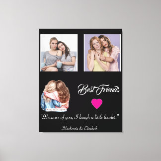 Impressão Em Tela Modern Best Friends Photo Grid Keepsake Gift Plaqu