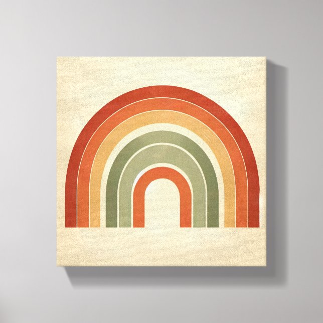 Impressão Em Tela Modern Boho Rainbow Art - Minimalist Terracotta an (Frente)