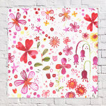 Impressão Em Tela Modern Floral Watercolor<br><div class="desc">Flor silvestre, de cor branca e feliz, e folha a pintura de um jardim supercultivado. Perfeito para jardineiros, amantes da natureza e floristas.</div>