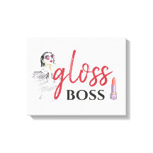 Modern Gloss Boss Girl Black Red Funny Art