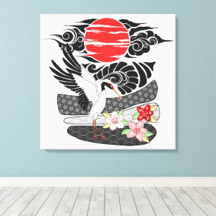 Impressão Em Tela Modern Irezumi Art Tsuru