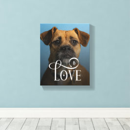 Impressão Em Tela Modern Love Custom Boxer Dog Pets Photo Monogram