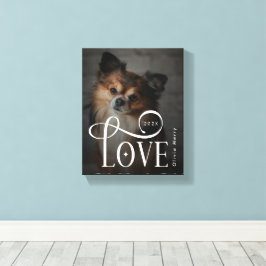 Impressão Em Tela Modern Love Custom Dog Pets Photo Monogram