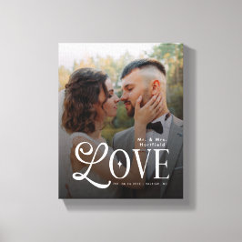 Impressão Em Tela Modern Love Custom Wedding Photo Couples Monogram