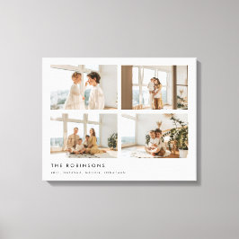 Impressão Em Tela Modern Minimal 4 Photo Custom Family Name