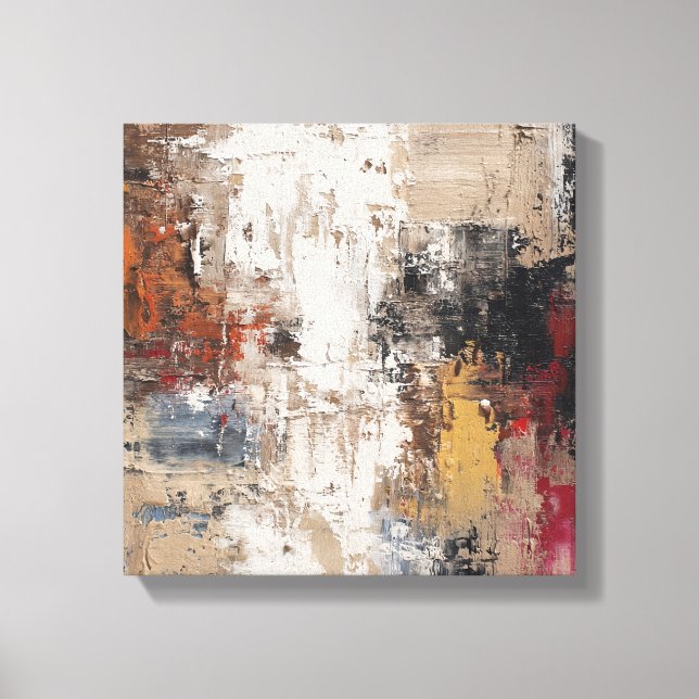 Impressão Em Tela Modern Neutral Tones Im | Expressionist Wave Canva (Frente)