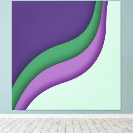 Impressão Em Tela Modern Wave Purple Green
