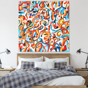 Impressão em Tela Moderna - Cores Abstratas