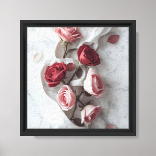 Impressão Em Tela Moderna fusão de Arte em Mármore Rosa minimalista