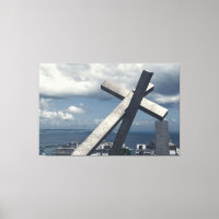 Modernist Fallen Cross Monument Overlooking All Sa