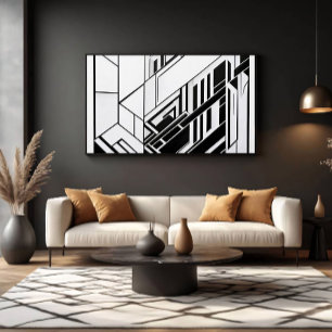 Impressão Em Tela Moderno Abstrato Geométrico