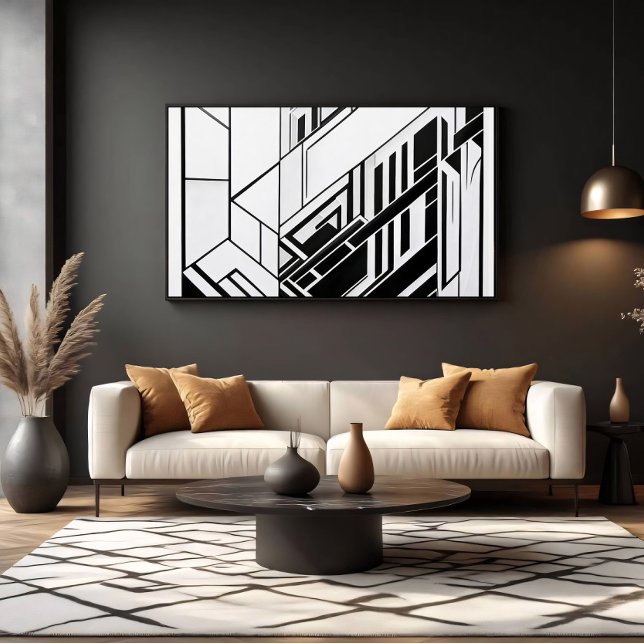 Impressão Em Tela Moderno Abstrato Geométrico (Criador carregado)