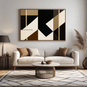 Impressão Em Tela Moderno Abstrato Inspirado no Bauhaus