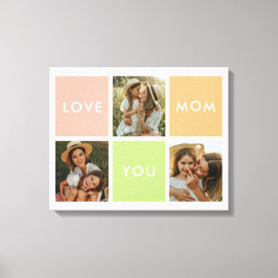 Impressão Em Tela Moderno Minimalista "Amo Você Mãe" 3-Foto Personal