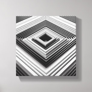 Impressão Em Tela Moderno Minimalista Arte de Quadrados Aninhados em
