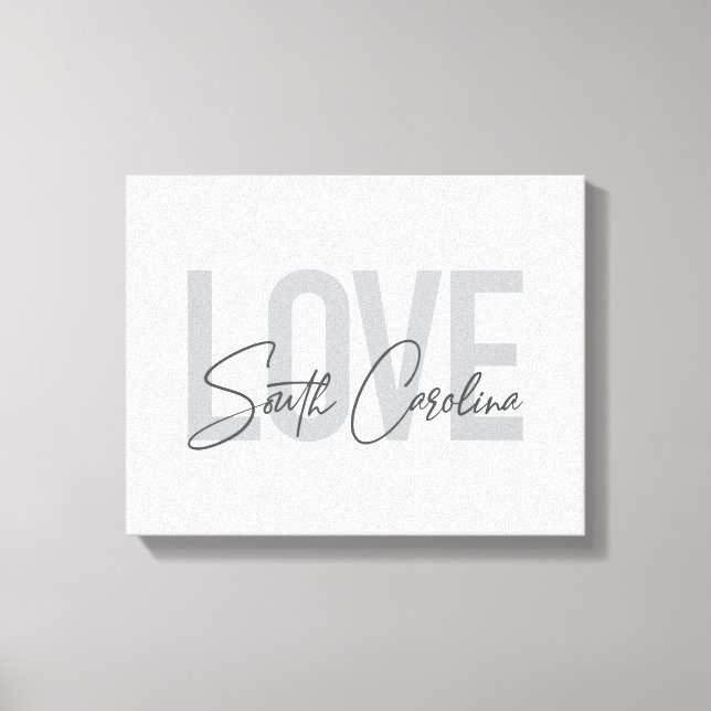 Impressão Em Tela Moderno, simples, legal design Love Carolina do Su (Frente)