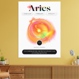 Impressão Em Tela Moderno - Sinal Zodiac - Cota ARIES | Elemento Fog