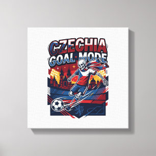 Impressão Em Tela Modo de Gol da República Tcheca Esqueleto Striker