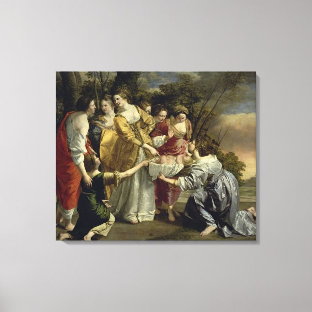 Impressão Em Tela Moisés resgatado do Nilo, c.1630 (Frente)