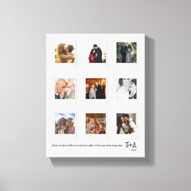 Impressão Em Tela Moldura de Colagem de Fotos de Aniversário Persona (Frente)