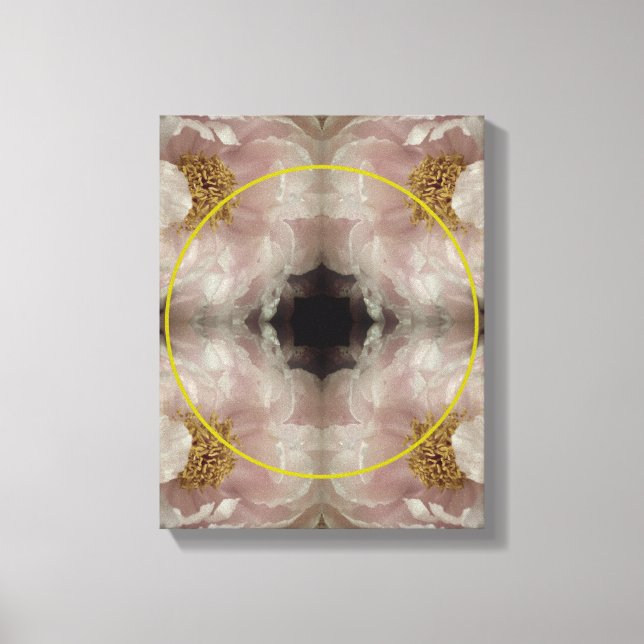 Impressão Em Tela Moldura de Flor de Peônia Rosa Crie Sua Própria Fo (Frente)