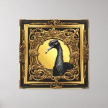 Moldura decorativa de ouro de avestruz