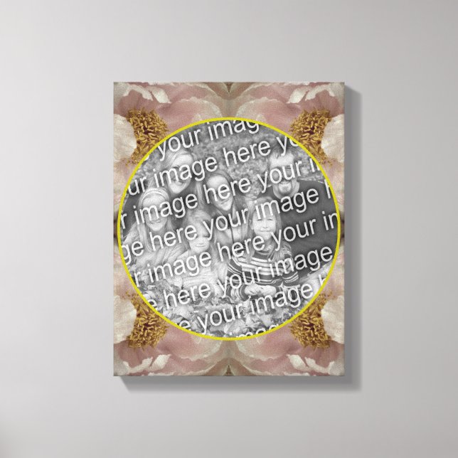 Impressão Em Tela Moldura Flor Peônia Rosa Crie Sua Própria Imagem (Frente)